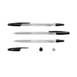 Erichkrause R-301 Boligrafo de Bola Punta 1.0mm - Trazo 0.5mm - Tinta de Secado Rapido - Cuerpo Transparente - Capuchon Ventilado - Color Negro - Imagen 2