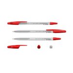 Erichkrause R-301 Boligrafo de Bola Punta 1.0mm - Trazo 0.5mm - Tinta de Secado Rapido - Cuerpo Transparente - Capuchon Ventilado - Color Rojo - Imagen 2