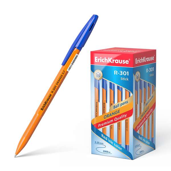 223397_1 Erichkrause R-301 Boligrafo Orange - Punta de 0.7mm - Trazo de 0.35mm - Tapa Ventilada - Cuerpo Opaco Naranja - Color Azul - Imagen 1