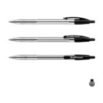 ErichKrause R-301 Matic Boligrafo Retractil Punta de Bola 1.0mm - Tinta de Secado Rapido - Cuerpo Transparente - Color Negro - Imagen 2