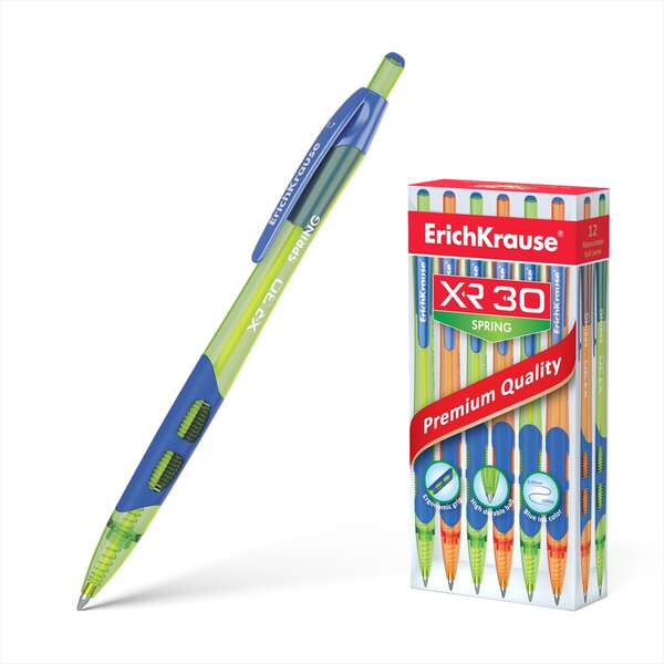 223747_1 Erichkrause Boligrafo Automatico Xr-30 Spring - Cuerpo Translucido de Colores Neon - Punta de 07mm - Tinta de Secado Rapido - Color Azul - Imagen 1