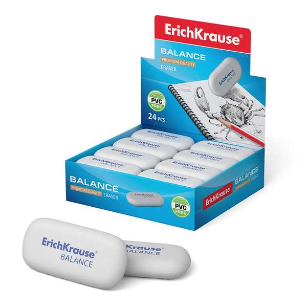 224592_1 Erichkrause Balance Borrador de Dureza Media - Fabricado de Caucho Termoplastico Hipoalergenico - Ecologico y Moderno - Libre de Impurezas - No Contiene Pvc - Color Negro - Imagen 1