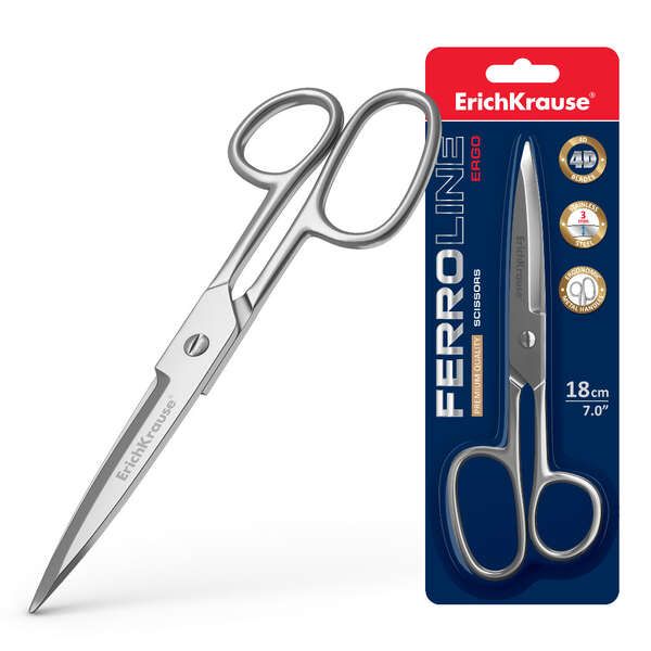 225837_1 Erichkrause Ferro Tijera Metalica 18cm - Fabricadas en Acero de Alta Calidad - Cuchillas Engrosadas - Color Plateado - Imagen 1