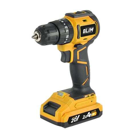 228087_1 Blim Taladro de Impacto - Motor Brushless - Mango Ergonomico - Incluye 1 Bateria 20V - 2.0 Ah + Cargador - Display y Luz LED - 2 Velocidades - Par Maximo 50Nm - Par de Apriete 20+3 - Portabroca de 10mm Sin Llave - Color Negro - Imagen 1