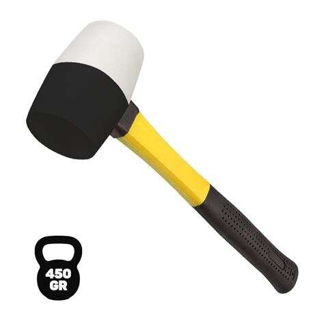 228382_1 Blim Mazo para Trabajos Delicados - Peso 450 G - Cabeza de Caucho - Mango de Fibra - Color Blanco y Negro - Imagen 1
