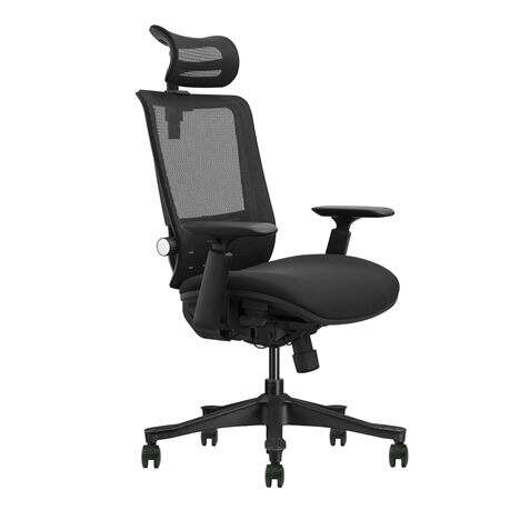 228437_1 Cromad Senior SE1100 Silla de Oficina - Altura y Profundidad de Asiento Ajustable - Reposacabezas, Reposabrazos 3D y Soporte Lumbar Ajustables - Ruedas de Nailon 360º - Color Negro - Imagen 1