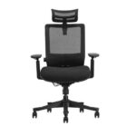 Cromad Senior SE1100 Silla de Oficina - Altura y Profundidad de Asiento Ajustable - Reposacabezas, Reposabrazos 3D y Soporte Lumbar Ajustables - Ruedas de Nailon 360º - Color Negro - Imagen 2