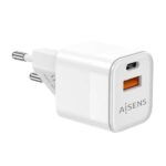 Aisens Cargador GAN 30W - 1xUSB-C PD3.0 QC4.0 - 1xUSB-A QC3.0 -Color Blanco - Imagen 3
