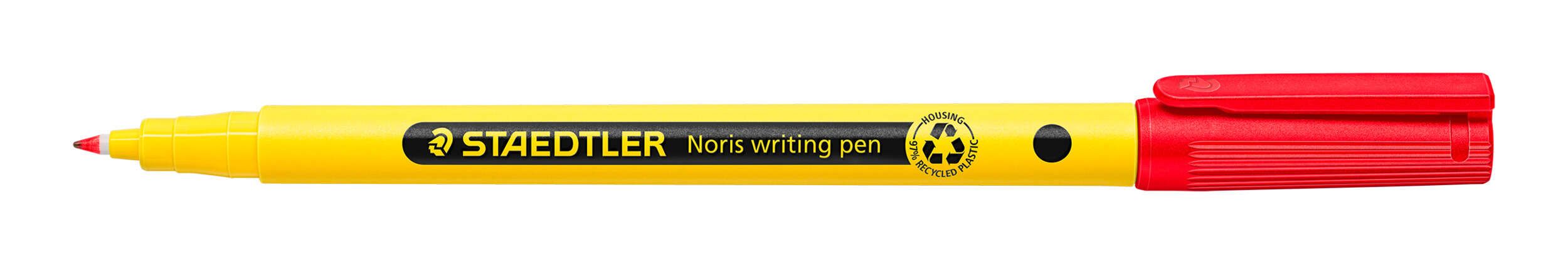 229062_1 Staedtler 307 Noris Writing Pen Rotulador de Punta Fina - Trazo 0.6mm Aprox - Tinta Base de Agua - Cuerpo Fabricado en un 97% de Plastico Reciclado - Color Rojo - Imagen 1