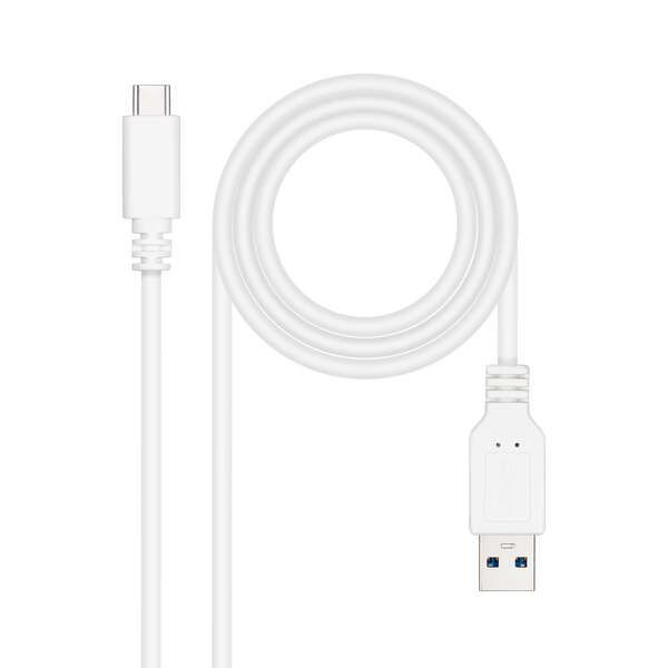 232212_1 Nanocable Cable USB 3.1 Gen2 10Gbps 3A USB-C/M-A/M - 1.5m - Color Blanco - Imagen 1