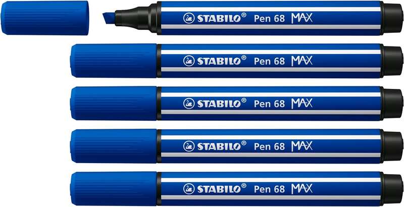 232622_1 Stabilo Pen 68 MAX Rotulador - Punta de Fibra Biselada - Trazo entre 1-5mm aprox. - Tinta a Base de Agua - Color Azul Marino - Imagen 1