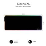 Subblim Alfombrilla LED Rgb Extra Grande 800x300x4mm - Espacio Holgado para Raton y Teclado - 9 Colores y 3 Efectos de Iluminacion - Bordes Cosidos Duraderos - Resistente al Agua - Base Antideslizante de Goma - Color Negro - Imagen 4