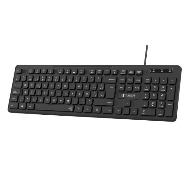 234262_1 Subblim Teclado Business Slim Silencioso con Cable USB - Diseño Ergonomico y Teclas Planas de Bajo Perfil - Resistente a Derrames - Pulsaciones Silenciosas - Color Negro - Imagen 1