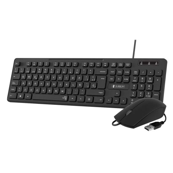 234267_1 Subblim Combo Business Slim Silencioso con Cable USB - Teclado y Raton - Teclas Ergonomicas de Bajo Perfil - Resistente a Derrames - Pulsaciones Silenciosas - Diseño Ergonomico - Color Negro - Imagen 1