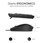 Subblim Combo Business Slim Silencioso con Cable USB - Teclado y Raton - Teclas Ergonomicas de Bajo Perfil - Resistente a Derrames - Pulsaciones Silenciosas - Diseño Ergonomico - Color Negro - Imagen 3