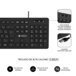 Subblim Combo Business Slim Silencioso con Cable USB - Teclado y Raton - Teclas Ergonomicas de Bajo Perfil - Resistente a Derrames - Pulsaciones Silenciosas - Diseño Ergonomico - Color Negro - Imagen 4