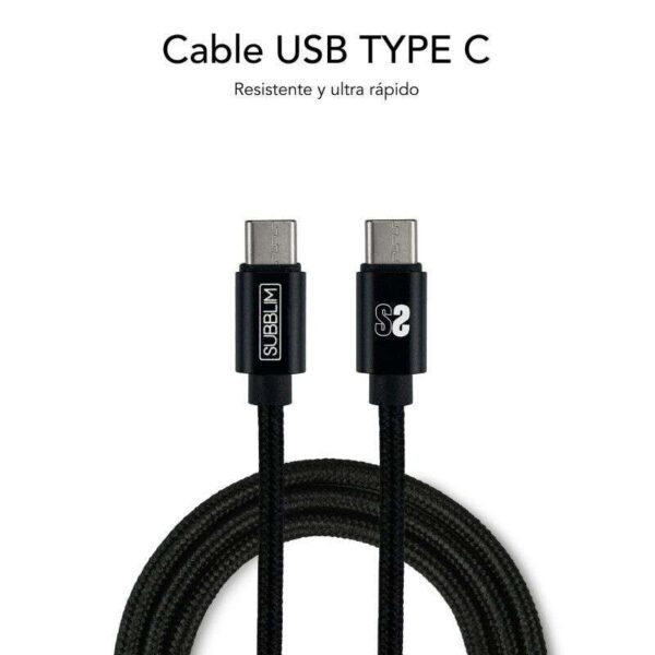 Subblim Cargador doméstico de 2 puertos - 25W - Carga rápida PD 3.0/2.0/Quick Charge 3.0 4.0 2.0 - Cable USB C reversible - Color Negro - Imagen 5