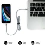 Subblim Cargador Coche Dual PD20W+QC3.0+C to C/Lightning cable - 20W - Carga rápida simultánea - Cable USB C reversible - Color Plata - Imagen 4
