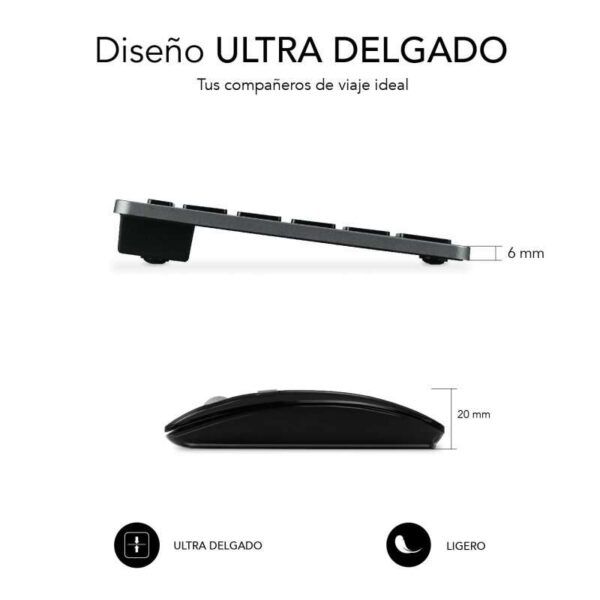Subblim Combo Multidispositivo - Teclado y Ratón - Tecnología inalámbrica Bluetooth y radiofrecuencia 2.4G - Ratón con batería recargable y 3 niveles de DPI ajustables - Color Negro - Imagen 4
