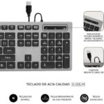 Subblim Teclado Ergonómico Delgado - Teclas silenciosas y cóncavas - Conexión USB Plug and Play - Teclado Numérico - Teclas Ergonómicas - Pulsaciones Silenciosas y Suaves - Color Negro/Gris - Imagen 2