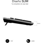 Subblim Teclado Ergonómico Delgado - Teclas silenciosas y cóncavas - Conexión USB Plug and Play - Teclado Numérico - Teclas Ergonómicas - Pulsaciones Silenciosas y Suaves - Color Negro/Gris - Imagen 3