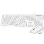 Subblim Combo Business Slim Silencioso - Teclado y ratón - Ergonómico y resistente a salpicaduras - Conector USB Plug & Play - Ratón con precisión de 1200 DPI - Color Blanco