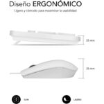 Subblim Combo Business Slim Silencioso - Teclado y ratón - Ergonómico y resistente a salpicaduras - Conector USB Plug & Play - Ratón con precisión de 1200 DPI - Color Blanco - Imagen 2
