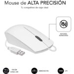 Subblim Combo Business Slim Silencioso - Teclado y ratón - Ergonómico y resistente a salpicaduras - Conector USB Plug & Play - Ratón con precisión de 1200 DPI - Color Blanco - Imagen 4