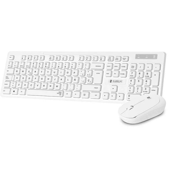 234662_1 Subblim Combo Business Slim - Teclado y ratón inalámbricos - Ergonomía y silencio - 2.4G - Color Blanco - Imagen 1