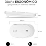 Subblim Combo Business Slim - Teclado y ratón inalámbricos - Ergonomía y silencio - 2.4G - Color Blanco - Imagen 3