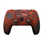 FR-TEC Pack Oficial de Batman Funda de Silicona + Grips para Joysticks para Dualsense - Diseño Inspirado en Comics - Sticker para el Touchpad - Color Rojo