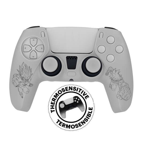 234782_1 FR-TEC Funda de Silicona y Grips Dragon Ball Super Thermocromatic PS5 - Cambio de Color Progresivo - Diseño de Goku y Vegeta - Antideslizante y Resistente - Color Gris - Imagen 1