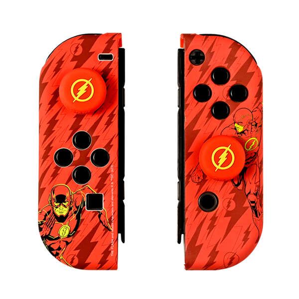 234817_1 FR-TEC Combo Pack Carcasa Dura y Grips The Flash para Nintendo Switch - Caja de 16 Juegos - Diseño Unico y Agarre Mejorado - Color Rojo - Imagen 1