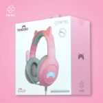FR-TEC Auriculares Gaming Tanooki - Auriculares Gaming con Luz LED - Sonido Estereo Hd en Altavoces de 50mm - Cancelacion de Ruido - Diadema Ajustable con Orejas Divertidas - Microfono Flexible - Color Rosa - Imagen 5
