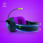 FR-TEC Auriculares Gaming con Luz RGB - Control de Volumen y Mute en Cable - Microfono Flexible - Altavoz de 50mm - Conexion Jack 3.5mm y USB 2.0 - Color Negro - Imagen 4
