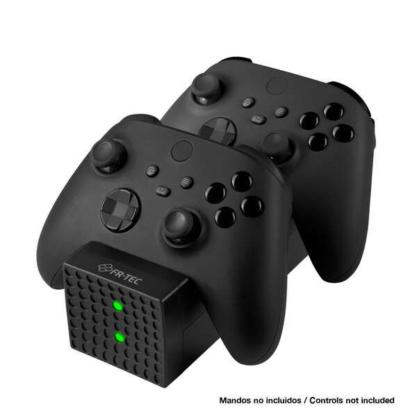 235032_1 FR-TEC Estacion de Carga Dual Charging Station Compatible con Xbox Series X/S y Xbox One - Diseño Elegante - Funcionamiento Sencillo - Leds Indicadores de Carga - Incluye Baterias Recargables de 1200Mah y Tapas de Bateria - Color Negro - Imagen 1