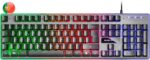 Mars Gaming Teclado Gaming MK220 - Tecnologia H-MECH - Iluminacion FRGB Rainbow - Panel de Aluminio - Base de ABS Reforzado - Portugues - Color Negro