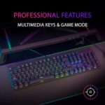 Mars Gaming Teclado Mecanico RGB MK422 - Tecnologia Antipolvo - 12 efectos de Iluminacion - Teclas imborrables - Funciones Multimedia y Modo Juego - PR de 1000Hz - Anti-Ghosting Avanzado - Compatibilidad Multiplataforma - Italiano - Color Negro - Imagen 3