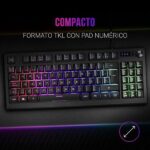 Mars Gaming Teclado MKREVO TKL con Pad Numerico - Tecnologia H-Mech - Iluminacion RGB 12 Modos - Rueda de Control Dual - Compatibilidad Multiplataforma - Color Negro - Imagen 3