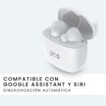 SPC Auriculares True Wireless Zion 2 Play - Autonomia 28 Horas - Base de Carga USB-C - Control por Toques - Compatible con Asistentes de Voz - Luces Led Indicadoras - Color Blanco - Imagen 3
