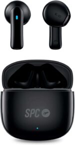 SPC Auriculares True Wireless Zion 2 Play - Autonomia 28 Horas - Base de Carga USB-C - Control por Toques - Compatible con Asistentes de Voz - Luces Led Indicadoras - Color Negro