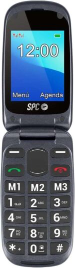SPC Telefono Movil para Mayores con Botones Grandes - Tapa y Botones Retroiluminados - Boton SOS y Botones de Marcacion Directa - Control Remoto Mediante SMS - Doble Pantalla, Base de Carga y Conectividad - Color Negro - Imagen 2
