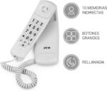 SPC Original Lite 2 Telefono Fijo - sin Pilas - sin Conexion a la Luz - Indicador Luminoso - 10 Memorias Indirectas - Compacto y Ligero - Color Blanco - Imagen 3