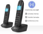 SPC Air Pro Duo Telefono Inalambrico - Pantalla Retroiluminada de 35x22mm - Identificacion de Llamadas - Conexion a Red Telefonica - Conferencia a Tres - Modo Mute - Manos Libres - Ecologico - Color Negro - Imagen 5