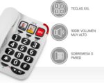 SPC Telefono Fijo para Personas Mayores - Teclas XXL - Llamadas con una Sola Pulsacion - Volumen de Timbre de 93Db - Compatible con Audifonos - sin Pilas ni Conexion a la Luz - Color Blanco - Imagen 2