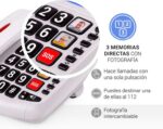 SPC Comfort Volume 2 Telefono Fijo Senior - Teclas Extragrandes - Memorias Directas con Fotografia - Gran Volumen de Timbre - Señal Luminosa en Auricular - Funcion Manos Libres - Color Blanco - Imagen 2