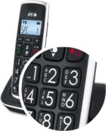SPC Telefono Fijo Inalambrico para Mayores - Teclas y Numeros Extragrandes - Volumen de Auricular Amplificado - Agenda y 2 Memorias Directas - Identificador de Llamadas y Manos Libres - Pilas Recargables - Version Duo - Color Negro - Imagen 3