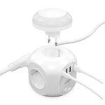 Aisens Regleta de Enchufes Sobremesa Multifuncion con 4 Tomas + 1xUSB-C - 3xUSB-A - Luz Nocturna - 1.8m - Color Blanco - Imagen 3