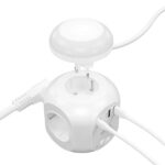 Aisens Regleta de Enchufes Sobremesa Multifuncion con 4 Tomas + 1xUSB-C 20W PD3.0 - 2xUSB-A 18W QC3.0 - Luz Nocturna - 1.8m - Color Blanco - Imagen 3