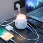 Aisens Regleta de Enchufes Sobremesa Multifuncion con 4 Tomas + 1xUSB-C 20W PD3.0 - 2xUSB-A 18W QC3.0 - Luz Nocturna - 1.8m - Color Blanco - Imagen 5